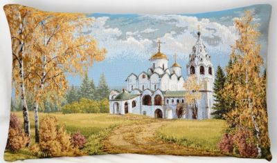 Декоративная наволочка Пейзаж Дорога к Храму